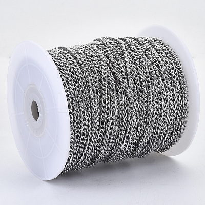 Tarnish Resistant 304 Stainless Steel Curb Chains CHS-S001-09A-P-1