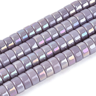 AB Color Plated Opaque Glass Beads Strands LS-GLAA-T026-3x6mm-P15-1