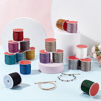 18 Rolls 18 Colors Round Metallic Cord MCOR-BC0001-01B-1