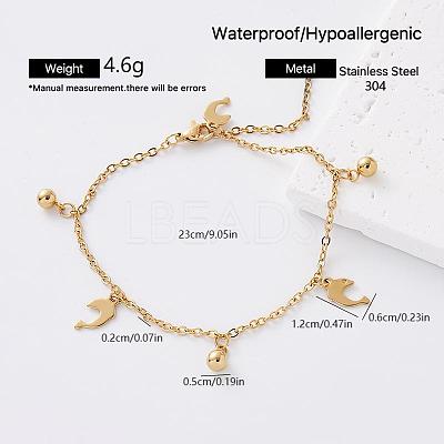 304 Stainless Steel Charm Anklets for Women RS4096-2-1