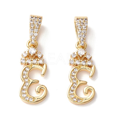 Eco-Friendly Brass Micro Pave Cubic Zirconia Pendants KK-K265-01G-E-1
