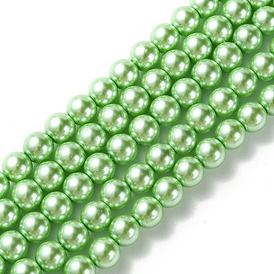 Eco-Friendly Glass Pearl Beads Strands HY-A008-8mm-RB008-1