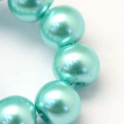 Baking Paint Pearlized Glass Pearl Round Bead Strands HY-Q003-4mm-65-1
