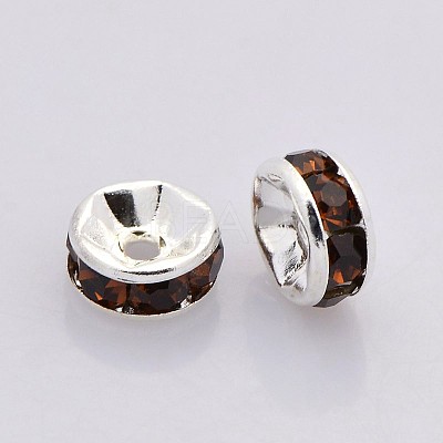 Brass Grade A Rhinestone Spacer Beads RB-A014-Z6mm-15S-1