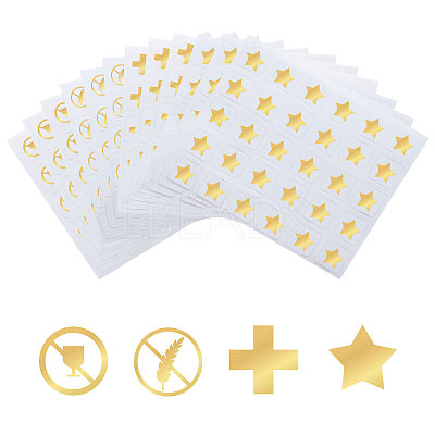 80 Sheets 4 Patterns PVC Waterproof Self-Adhesive Sticker Sets STIC-OC0001-10C-1
