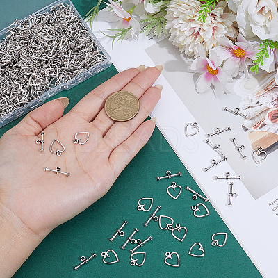 200 Bags Tibetan Style Alloy Toggle Clasps FIND-ME0003-16-1