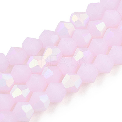 Imitation Jade Bicone Frosted Glass Bead Strands LS-EGLA-A039-J2mm-MB02-1