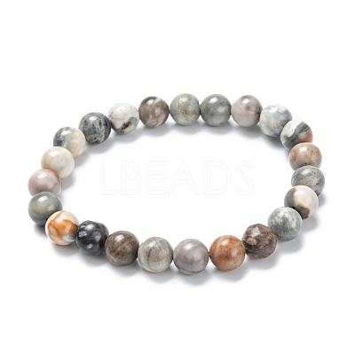 Natural Polychrome Jasper/Picasso Stone/Picasso Jasper Stretch Beaded Bracelets G-A185-01C-1