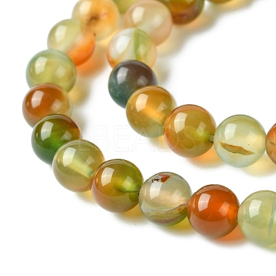 Natural Peacock Agate Beads Strands G-G444-8mm-02-1