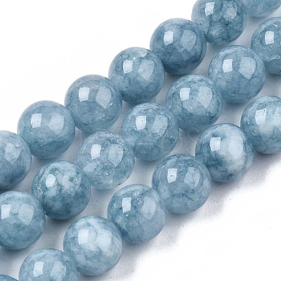 Dyed Natural Quartz Round Bead Strands X-G-R173-8mm-03-1
