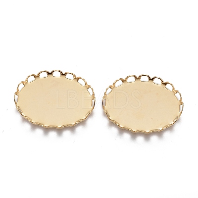 304 Stainless Steel Cabochon Settings STAS-P249-13A-G-1