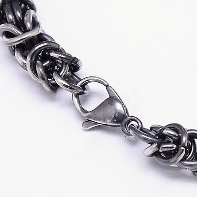 Fashionable Retro 304 Stainless Steel Byzantine Chain Bracelets BJEW-F041-08-1