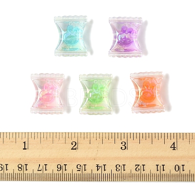 32Pcs UV Plating Rainbow Iridescent Acrylic Beads OACR-FS0002-14-1
