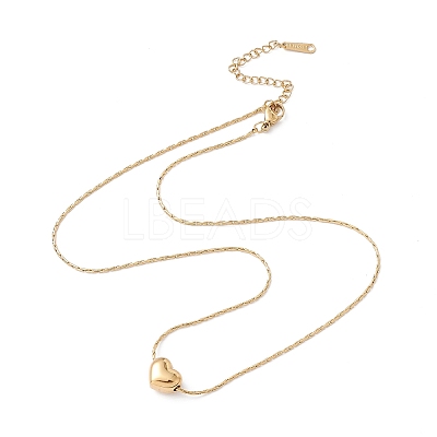Heart Pendant Necklace with Boston Link Chains LS-NJEW-G074-20G-1
