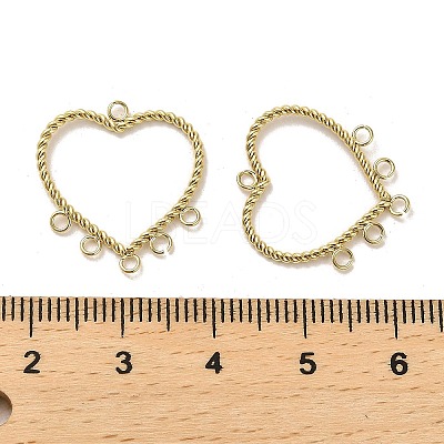 304 Stainless Steel Chandelier Component Heart Links STAS-L022-140G-1