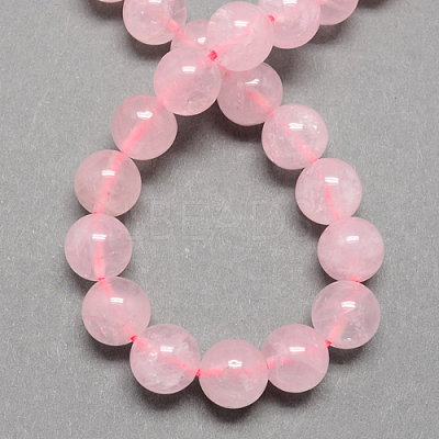 Natural Rose Quartz Bead Strands G-R173-14mm-04-1