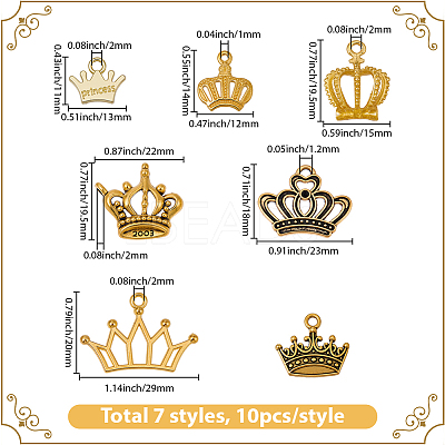 70Pcs 7 Styles Alloy Pendants FIND-BM0001-47-1