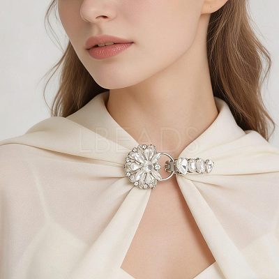 2Pcs Flower Alloy Rhinestone Snap Lock Clasps FIND-FH0018-22A-1