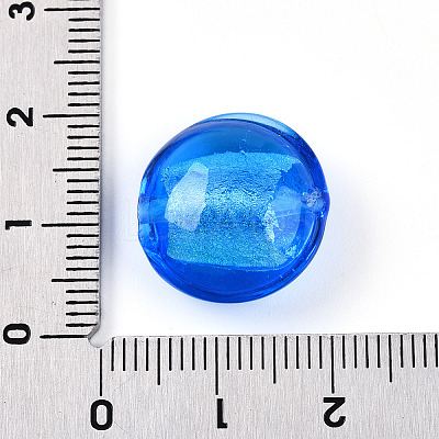 Handmade Silver Foil Glass Beads SLF15mmY-06-1