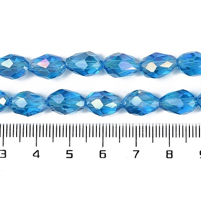Transparent Electroplate Glass Beads Strands EGLA-N013-T10mm-B17-1