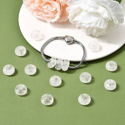 Natural Quartz Crystal European Large Hole Beads X-G-Q442-22-1
