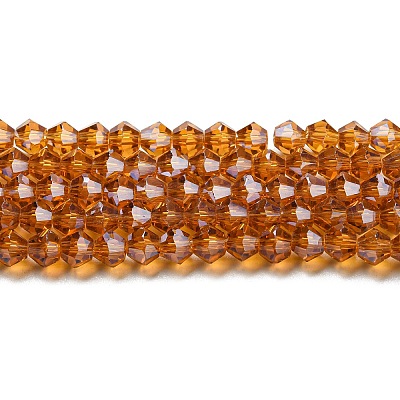 Transparent Electroplate Glass Beads Strands EGLA-A039-T6mm-A28-1