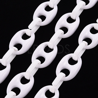 Handmade Opaque Acrylic Coffee Bean Chains CHAC-ZX0001-01K-1