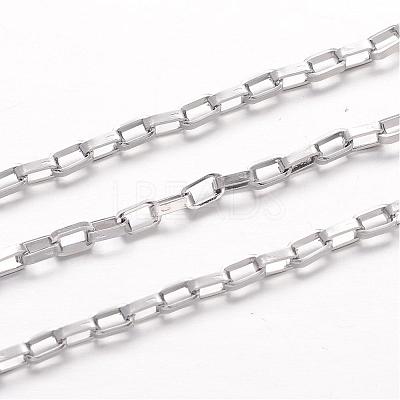 Tarnish Resistant 304 Stainless Steel Box Chains CHS-K004-02P-0.8mm-1