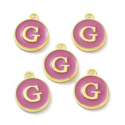 Golden Plated Alloy Enamel Charms ENAM-XCP0001-13G-1