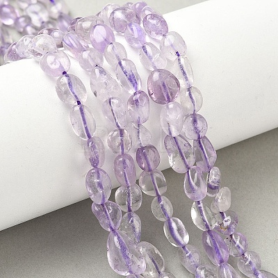 Natural Light Amethyst Nuggets Beads Strands G-J335-11-1