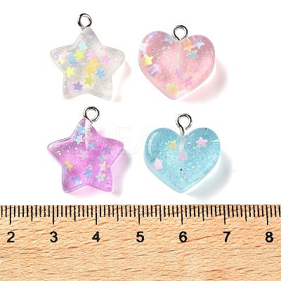 10Pcs Transparent Resin & Glitter Powder Pendants RE-CBADB2B-02-1