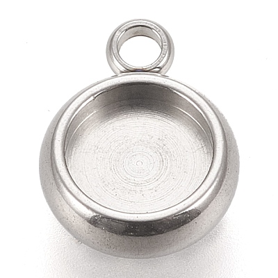 Non-Tarnish 304 Stainless Steel Pendant Cabochon Settings X-STAS-K202-03B-P-1