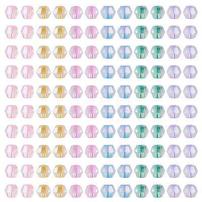 405Pcs Eletroplated Transparent Glass Beads GLAA-TA0003-66B-1