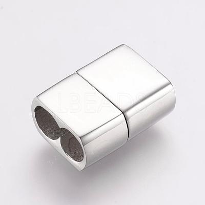 Tarnish Resistant 304 Stainless Steel Magnetic Clasps with Glue-in Ends STAS-F122-23P-1