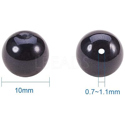 Pearlized Glass Pearl Round Beads HY-PH0001-10mm-080-1