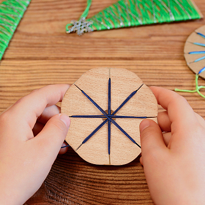 Wood Braiding Disc Disk LS-DIY-WH0034-55-1