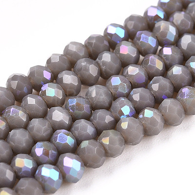 Electroplate Opaque Solid Color Glass Beads Strands EGLA-A034-P2mm-L23-1