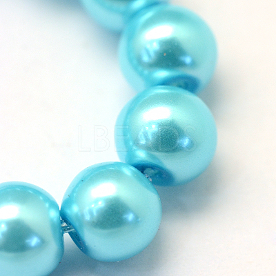 Baking Paint Pearlized Glass Pearl Round Bead Strands X-HY-Q003-6mm-48-1