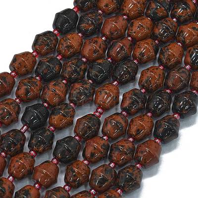 Natural Mahogany Obsidian Beads Strands G-K389-D26-01-1
