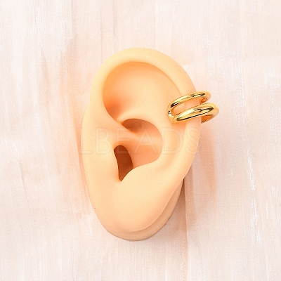 Two-layer  C-Shaped 304 Stainless Steel Two Tone Cuff Earrings EJEW-A131-04E-G-1