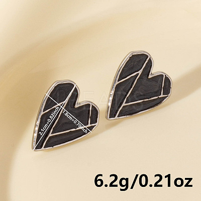 304 Stainless Steel Heart-shaped Stud Earrings PH1793-1-1