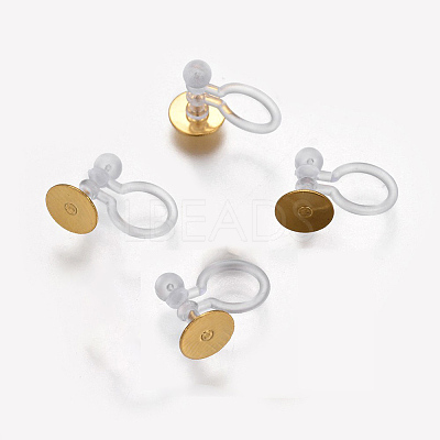 304 Stainless Steel Clip-on Earring Components STAS-WH0012-01G-1