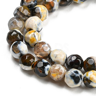 Dyed Natural Fire Crackle Agate Beads Strands G-G007-01A-1