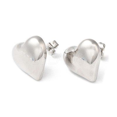 Rack Plating Brass Heart Stud Earrings EJEW-Q766-02P-1