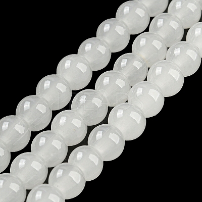 Baking Paint Imitation Jade Glass Round Bead Strands DGLA-Q021-6mm-01-1