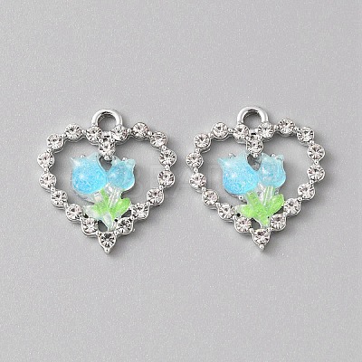 Platinum Alloy Rhinestone Pendants FIND-TAC0008-69P-05-1