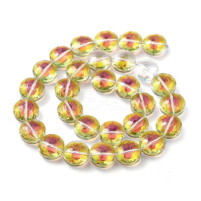 Electroplate Transparent Glass Beads Strands EGLA-M032-01A-HR01-1