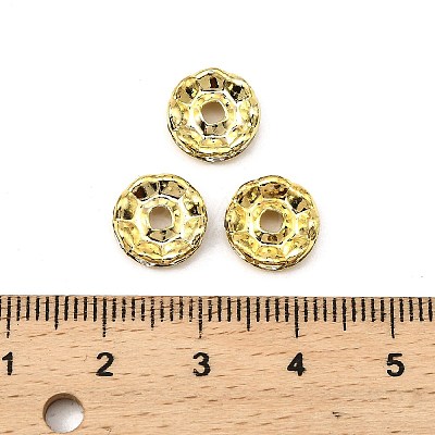 Brass Grade A Crystal Rhinestone Spacer Beads X-RB-A006-10MM-G-1