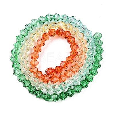 Gradient Color Baking Paint Glass Bead Strands LS-DGLA-A039-T6mm-A013-1