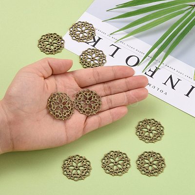 Tibetan Style Filigree Joiners Links TIBE-A11623-AB-FF-1